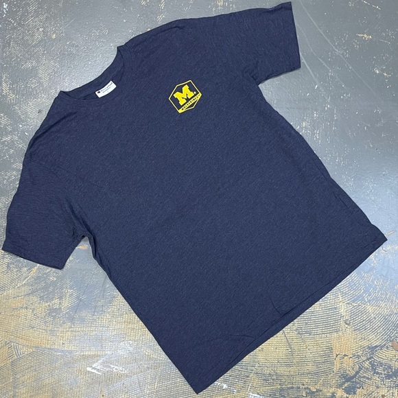 Michigan Wolverines Shirt Large Big Blue NCAA Arena Logo Brady Champion - Picture 2 of 8